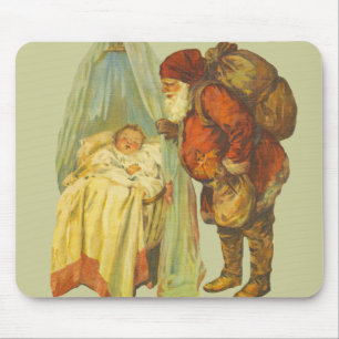 Tapis De Souris Bébé Noël Clause de Noël Vintage