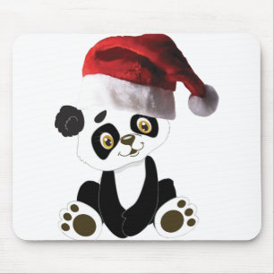 Tapis De Souris bébé panda ours de noël
