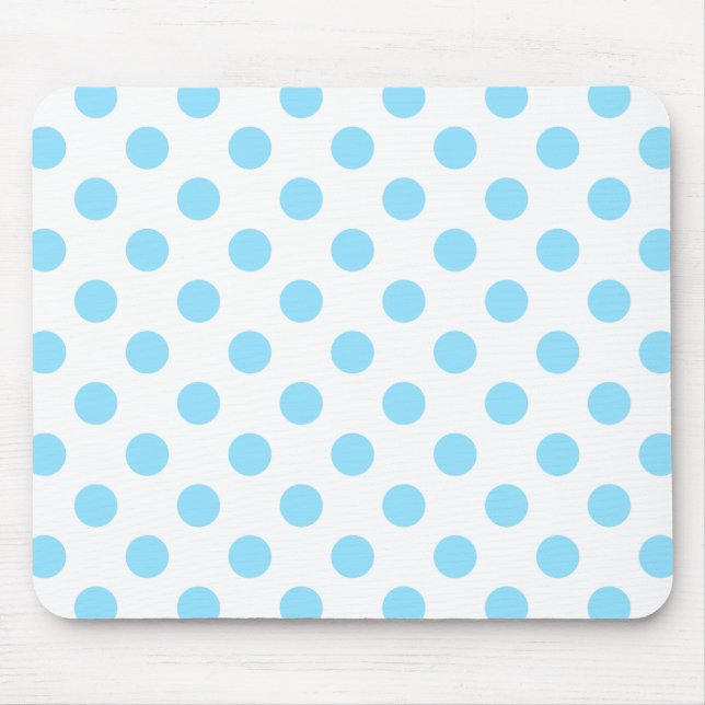 Tapis De Souris Bébé pois bleu et blanc (Devant)