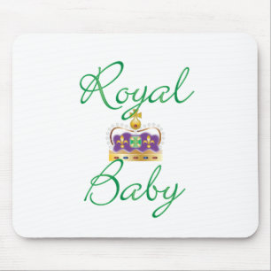 Tapis De Souris Bébé royal avec pourpre et couronne or