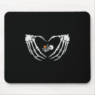 Tapis De Souris Bébé Squelette Coeur main Halloween rayon X Grosse