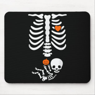 Tapis De Souris Bébé squelette d'Halloween Cage thoracique Citroui