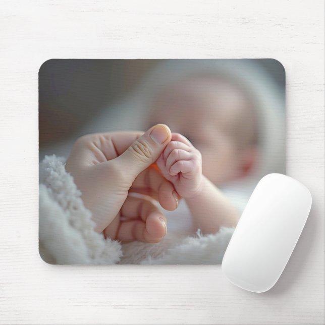 Tapis De Souris Bébé tenant une main adulte (Avec souris)