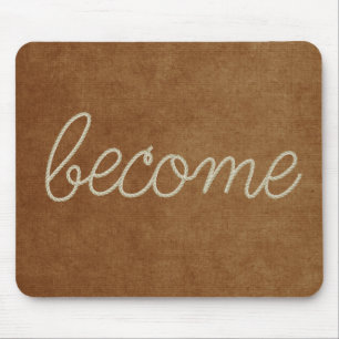 Tapis De Souris BECOMR Texte de corde sur texture marron