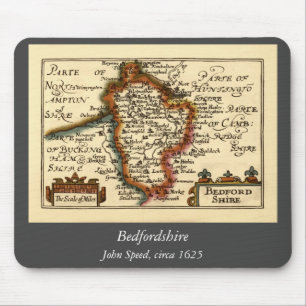 Tapis De Souris Bedfordshire Comté Angleterre Ancien Antiquaire Ca