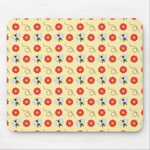Tapis De Souris Bee Honey and Flower