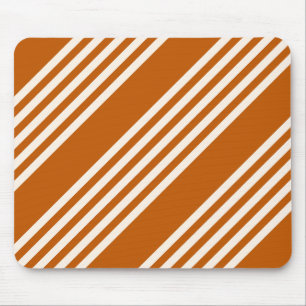 Tapis De Souris Beige et orange brûlé cinq rayures motif