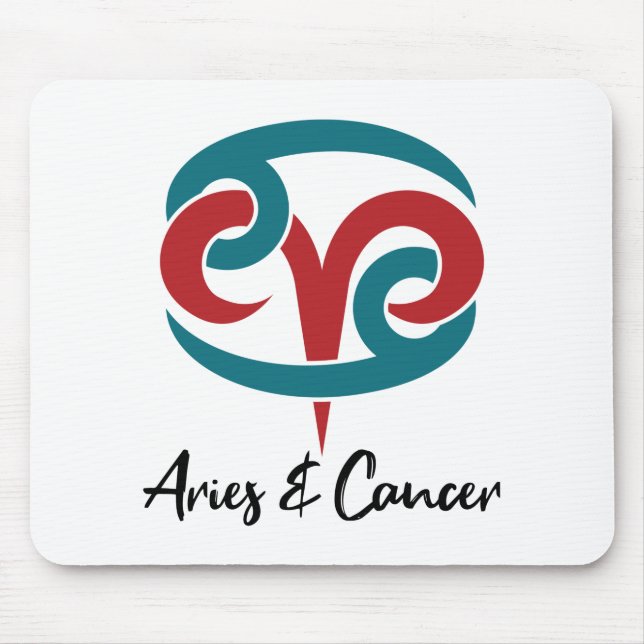 Tapis De Souris Béliers et cancer Zodiac Couple Horoscope (Devant)