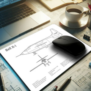 Tapis De Souris Bell X-1 - Plan directeur de l'avion BD
