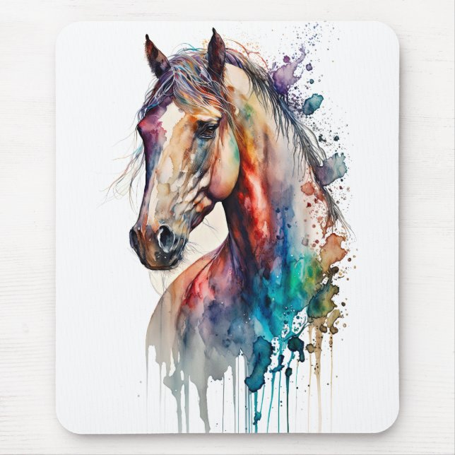 Tapis De Souris Belle aquarelle Horse Souris Pad (Devant)