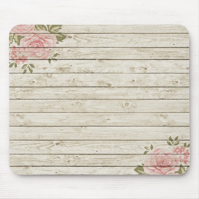 Tapis De Souris Belle campagne Shabby Chic Rustic Wood (Devant)