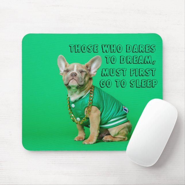 Tapis De Souris Belle Chien À Balle Français Avec Citation Inspira (Avec souris)