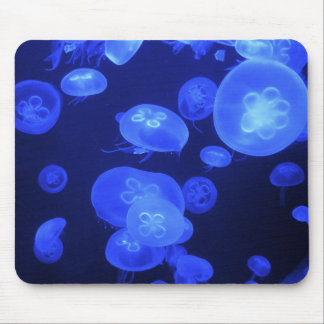 Tapis De Souris Belle coutume habituelle de méduses de lune bleue