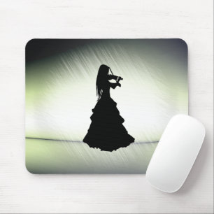 Tapis De Souris Belle Gitan Girl Joue Violon Vert Ordinateur porta