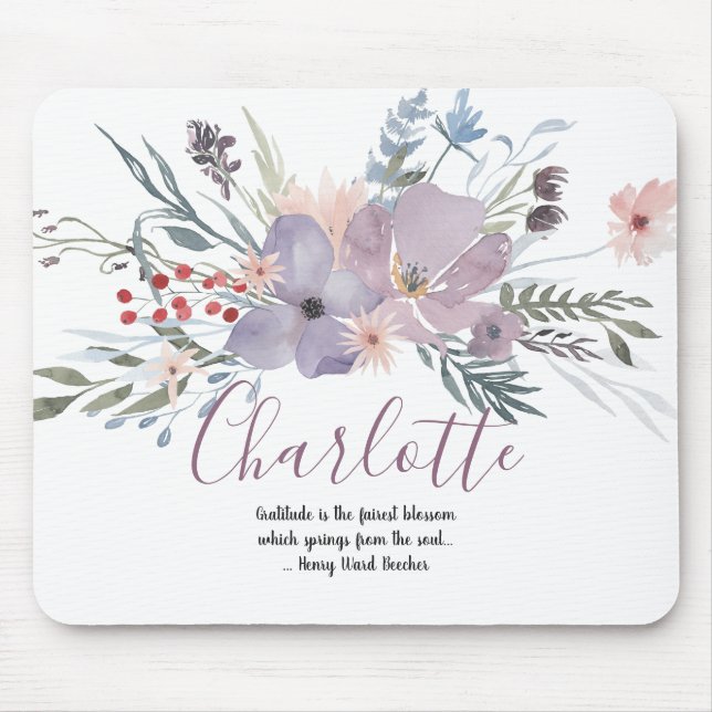 Tapis De Souris Belle Lavande Florale (Devant)