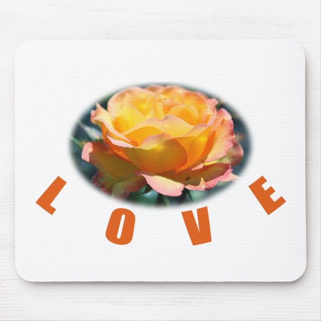 Tapis De Souris belle rose jaune fleur photo art (Devant)