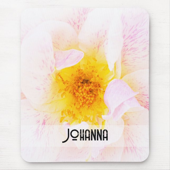 Tapis De Souris Belle rose rose rose jaune (Devant)