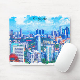 Tapis De Souris Belle Singapour Asie Panorama Vue