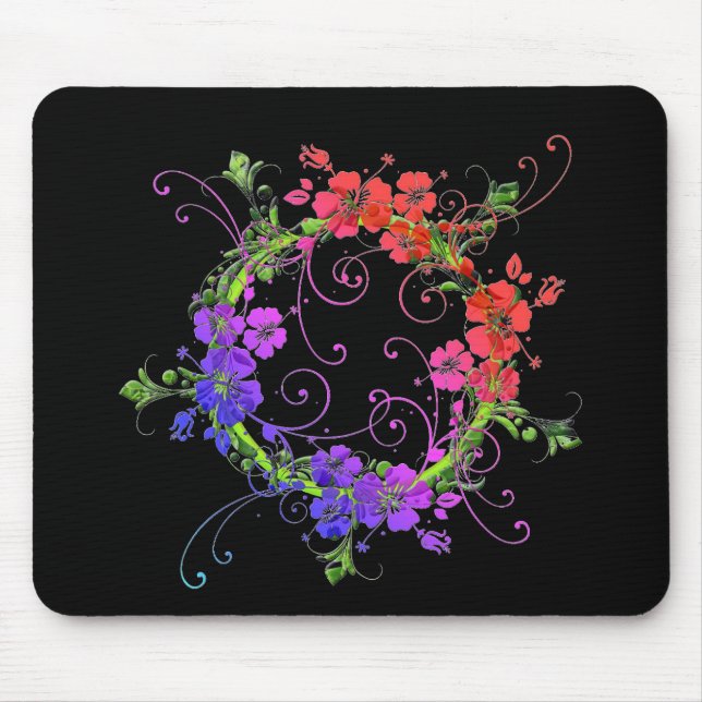 Tapis De Souris Belle Souris Florale (Devant)