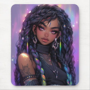 Tapis De Souris Belle Stylish Braided Hair Anime Girl