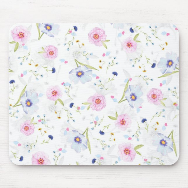 Tapis De Souris Belles fleurs d'aquarelle de printemps par storema (Devant)