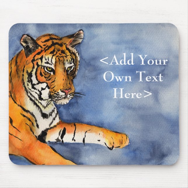 Tapis De Souris Bengale Tigre Art Aquarelle Peinture Mousepad (Devant)