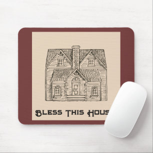 Tapis De Souris Bénis cette maison avec texte et image modèles