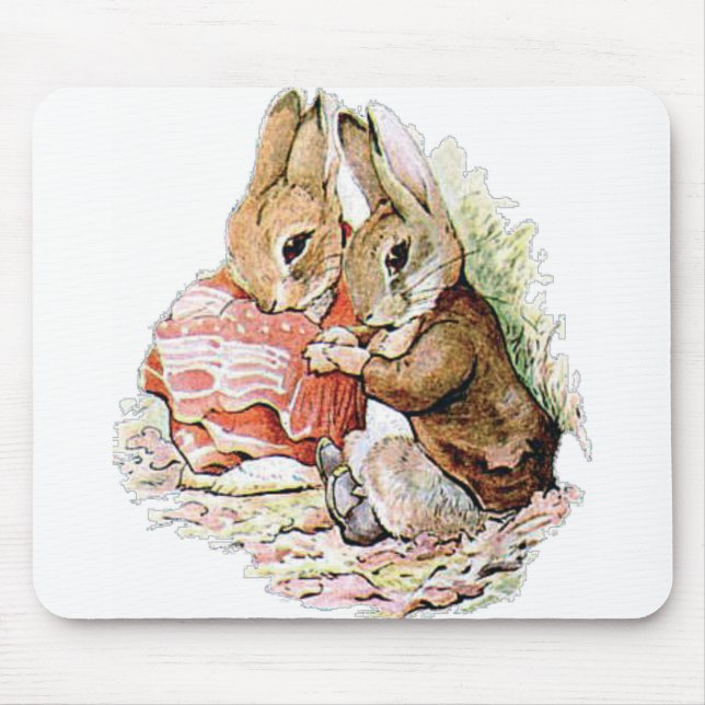 Tapis De Souris Benjamin Bunny et Peter Rabbit planifient leur rai (Devant)