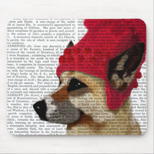 Tapis De Souris Berger allemand dans le casquette laineux rouge