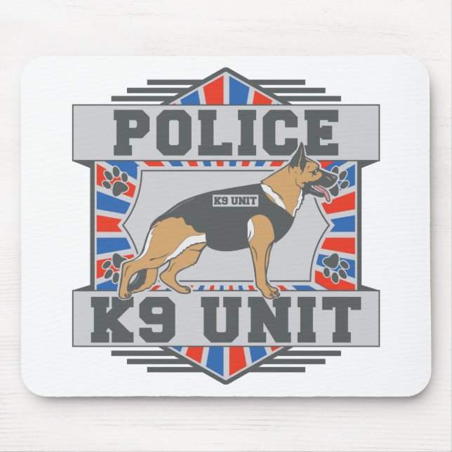Tapis De Souris Berger allemand de police de l'unité K9 (Devant)