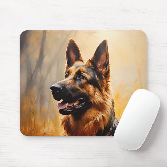 Tapis De Souris Berger allemand en automne (Avec souris)