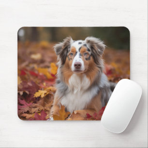 Tapis De Souris Berger australien en automne Leaves automne Inspir