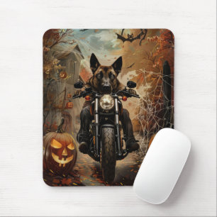 Tapis De Souris Berger d'Anatolie à moto Halloween