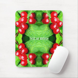 Tapis De Souris Berries Rouges Avec Raindrops Nature Personnalisée