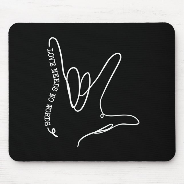 Tapis De Souris Besoin de mot Asl Sensibilisation sur l'autisme En (Devant)
