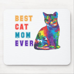 Tapis De Souris Best cat mère ever text multicolor cute cat lover