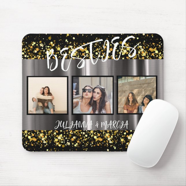 Tapis De Souris Best Friends Forever BFF Modern Photo Collage (Avec souris)