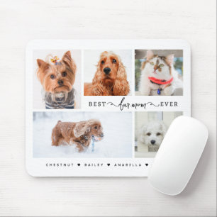 Tapis De Souris Best Fur Mom Ever Photo Collage Cadeau pour animau