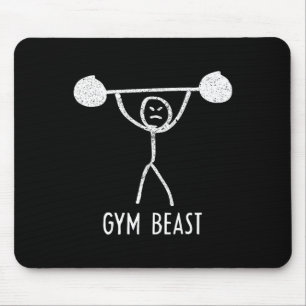 Tapis De Souris Bête de gym Exercice de musculation drôle Fitness 