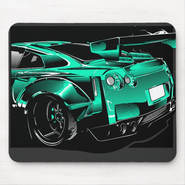 TAPIS DE SOURIS BÊTE VERTE R R35 GTR (Devant)