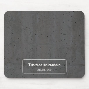Tapis De Souris Béton Moderne Blanc et Gris Foncé