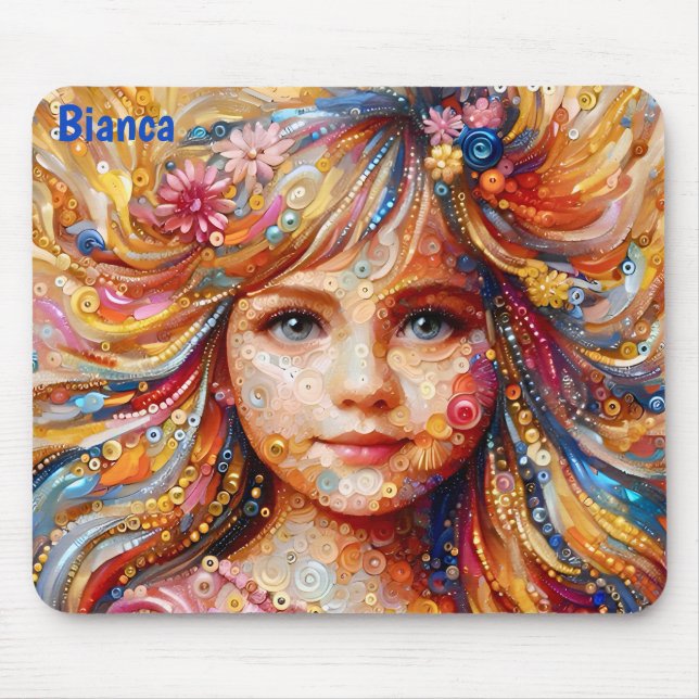 Tapis De Souris BIANCA ~ Joyeux Anniversaire ~ Sequin Girl ~ (Devant)