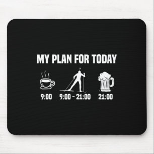 Tapis De Souris Biathlon Biathlète Plan Aujourd'hui Café Bière Ski