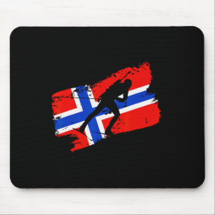 Tapis De Souris Biathlon Norvège Drapeau Norvégien Ski de Fond