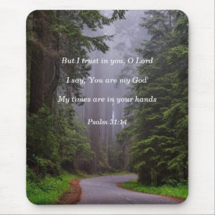 Tapis De Souris Bible Verse Psaume 31:14 Mon temps est entre vos m