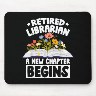 Tapis De Souris Bibliothécaire à la retraite nouveau chapitre comm