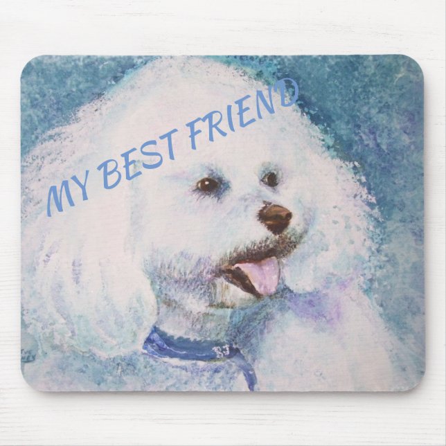 TAPIS DE SOURIS BICHON BLANC FRISE (Devant)
