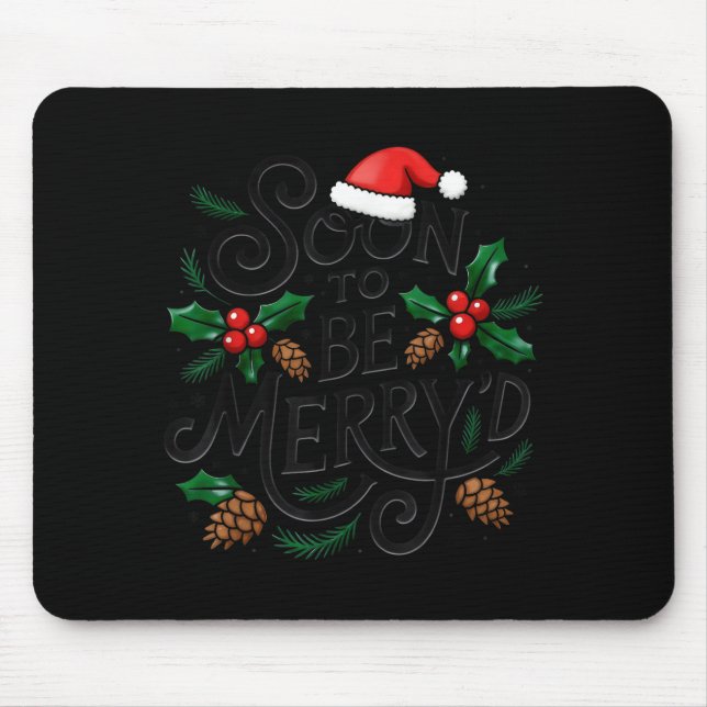 Tapis De Souris Bientôt mariés Noël Fiancé Père Noël  (Devant)