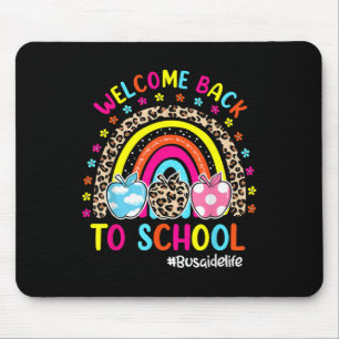 Tapis De Souris Bienvenue à l'école Arc-en-ciel Pomme Bus Aide à l