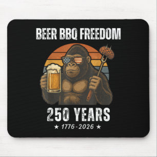 Tapis De Souris Bière BBQ Liberté Bigfoot Drapeau américain Patrio
